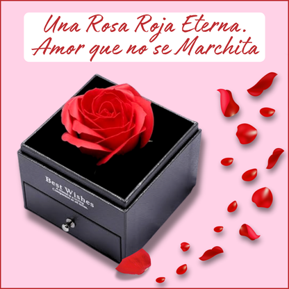 Colgante "Te Quiero" en 100 Idiomas y Rosa Roja Eterna