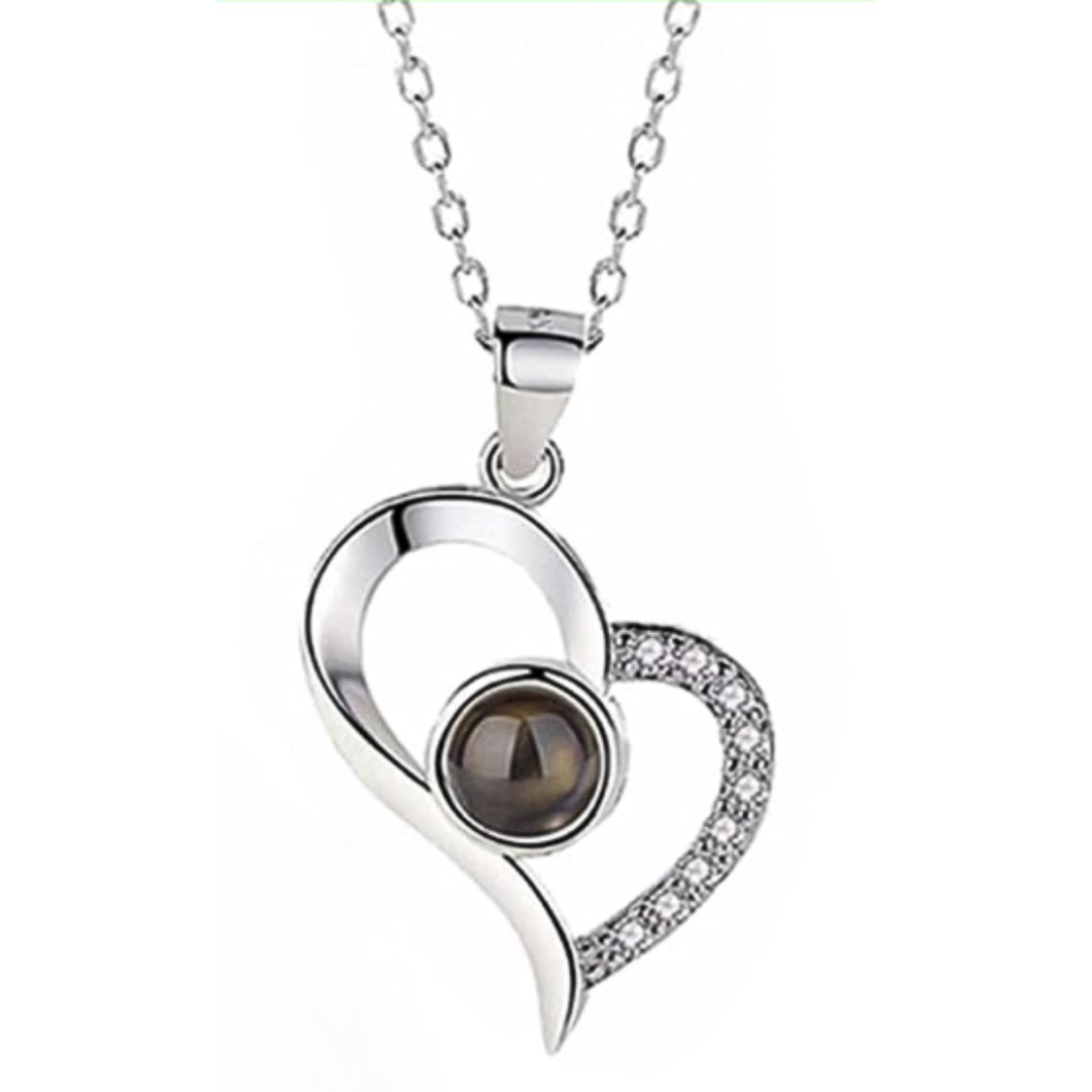 Colgante "Te Quiero" en 100 Idiomas y Rosa Roja Eterna