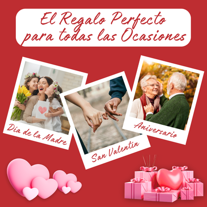 Colgante "Te Quiero" en 100 Idiomas y Rosa Roja Eterna